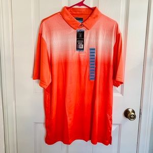 NWT PGA Tour Orange Golf Polo Size Large